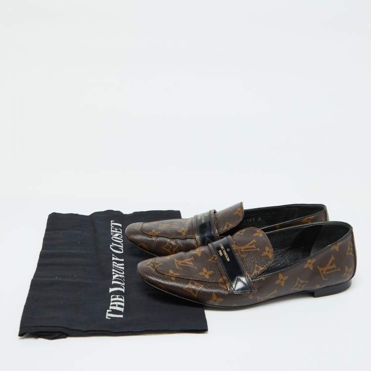 Pre Owned Louis Vuitton Monogram Coated Canvas Upper Case Loafers Size 40