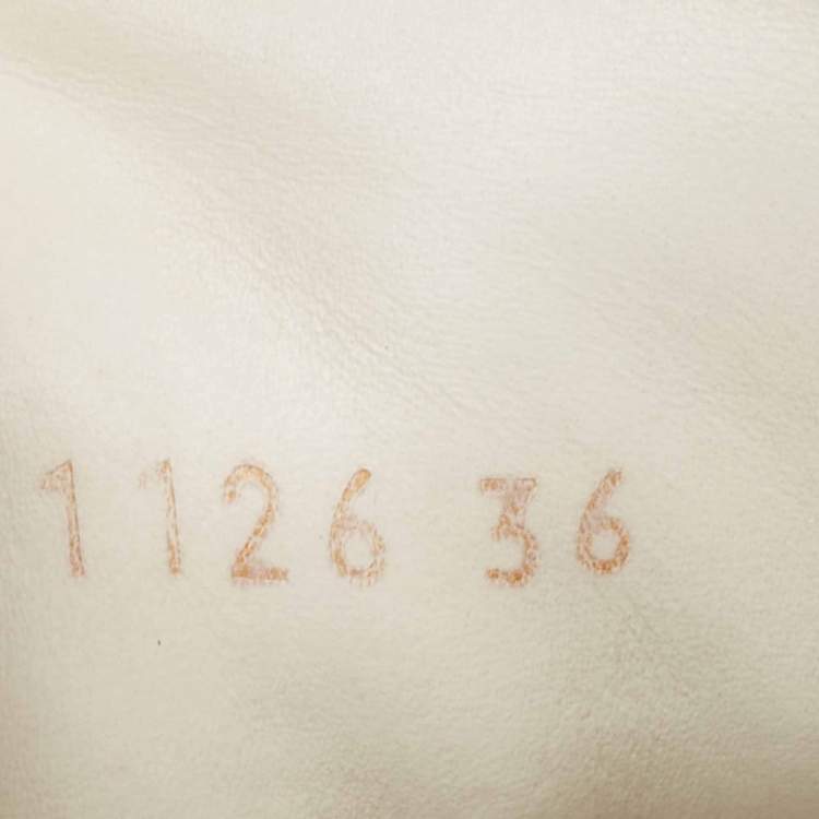 Pre Owned Louis Vuitton White/Brown Monogram Canvas and Leather Frontrow Sneakers Size 36