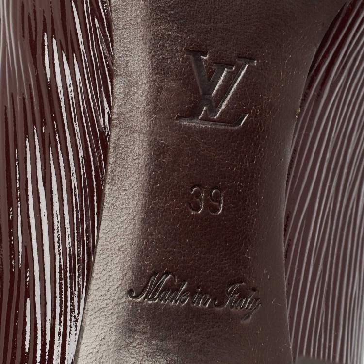 Pre Owned Louis Vuitton Brown Patent Epi Leather Joyce Pumps Size 39