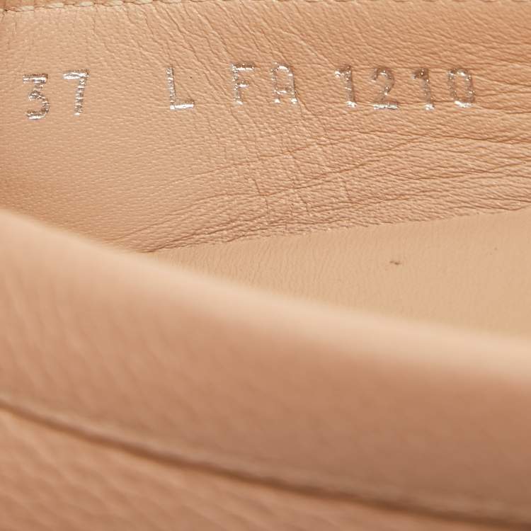 Pre Owned Louis Vuitton Pink Leather Dauphine Loafers Size 37