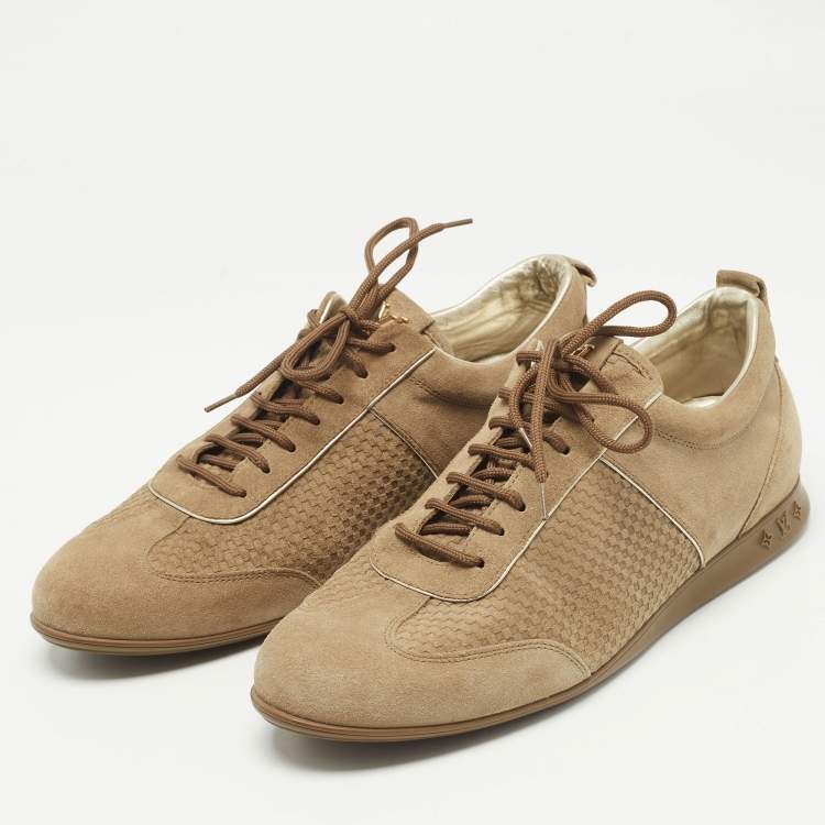 مملوكة مسبقًا Louis Vuitton Brown Suede Low Top Sneakers Size 38