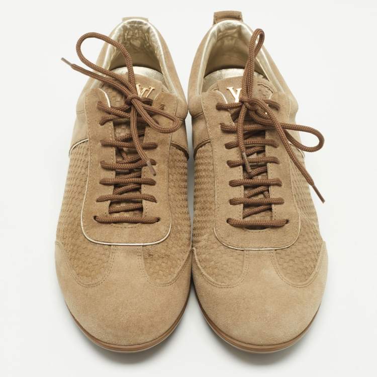 مملوكة مسبقًا Louis Vuitton Brown Suede Low Top Sneakers Size 38