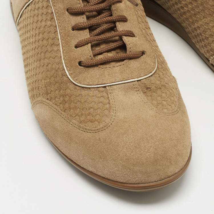 مملوكة مسبقًا Louis Vuitton Brown Suede Low Top Sneakers Size 38