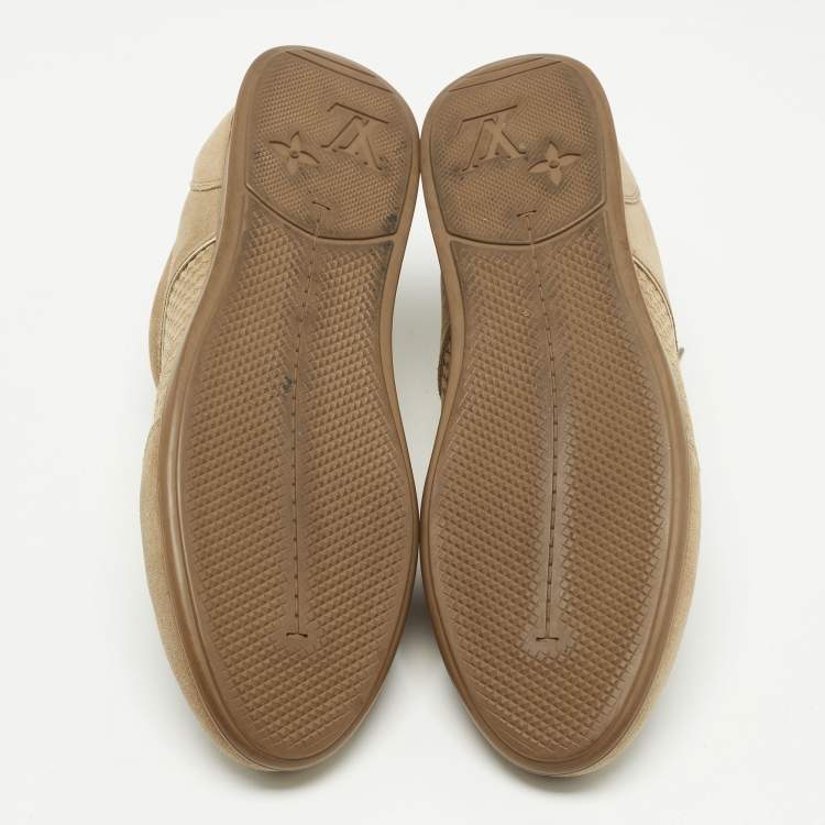 مملوكة مسبقًا Louis Vuitton Brown Suede Low Top Sneakers Size 38