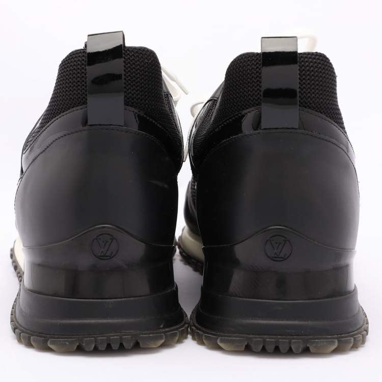 Pre Owned Louis Vuitton Black Leather and Mesh Run Away Low Top Sneakers Size 41