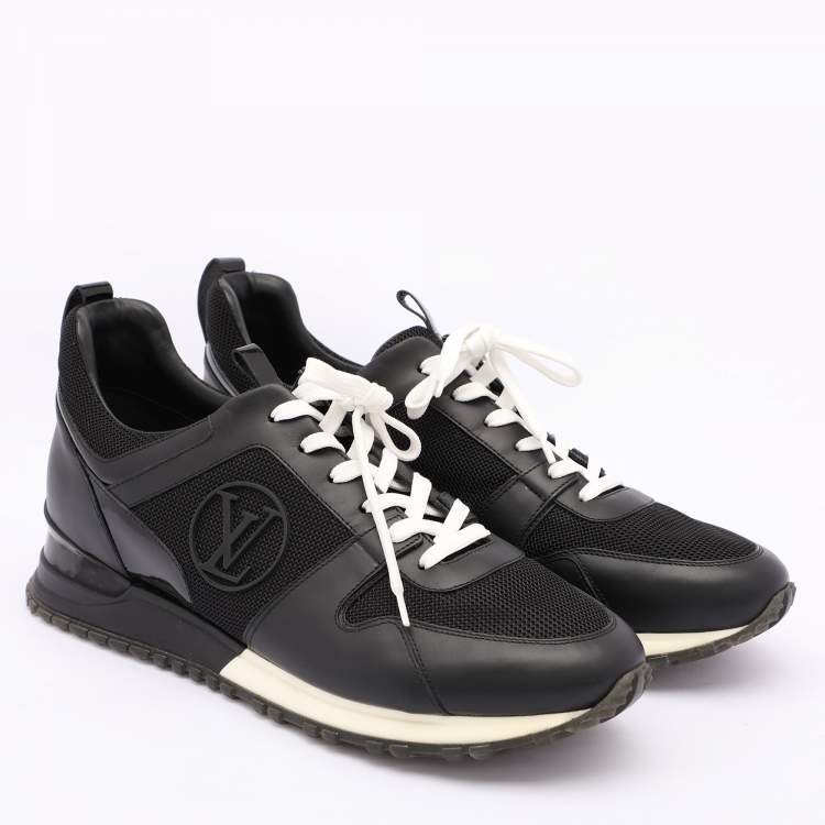 Pre Owned Louis Vuitton Black Leather and Mesh Run Away Low Top Sneakers Size 41