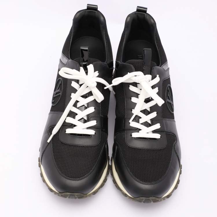 Pre Owned Louis Vuitton Black Leather and Mesh Run Away Low Top Sneakers Size 41