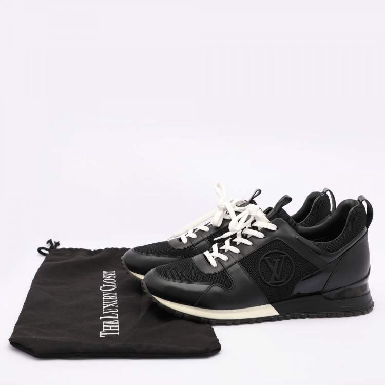 Pre Owned Louis Vuitton Black Leather and Mesh Run Away Low Top Sneakers Size 41