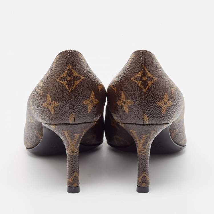 Pre Owned Louis Vuitton Monogram Canvas and Patent Leather Fetish Pumps Size 38