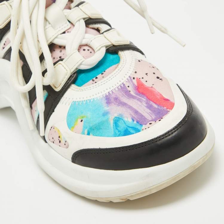 Pre Owned Louis Vuitton Multicolor Fabric and Leather Archlight High Top Sneakers Size 37.5