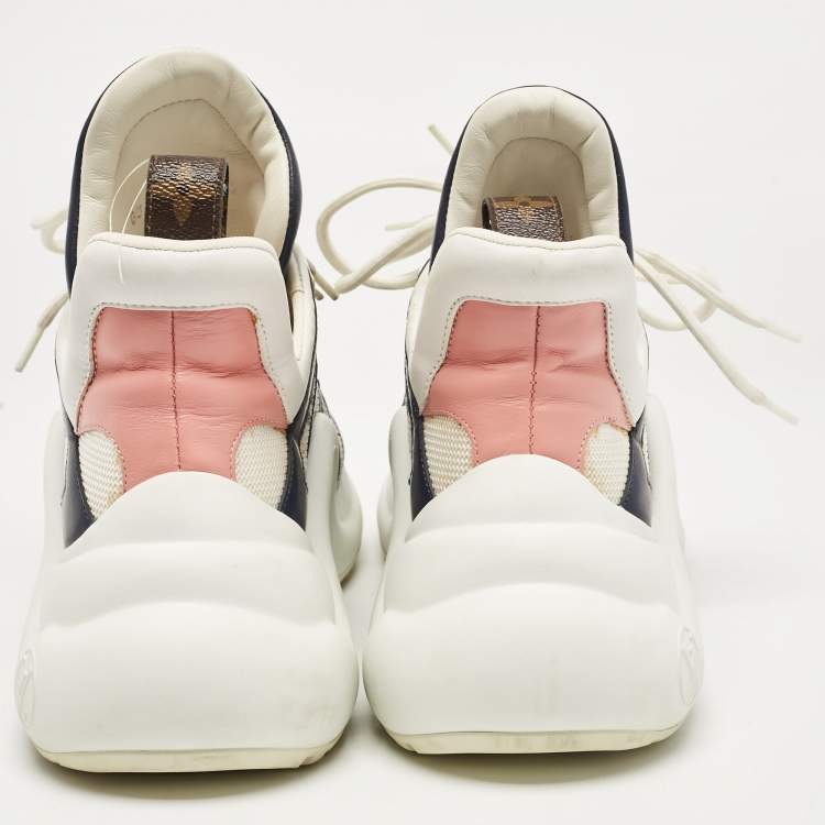 Pre Owned Louis Vuitton Multicolor Leather and Mesh Archlight Lace Up Sneakers Size 38.5