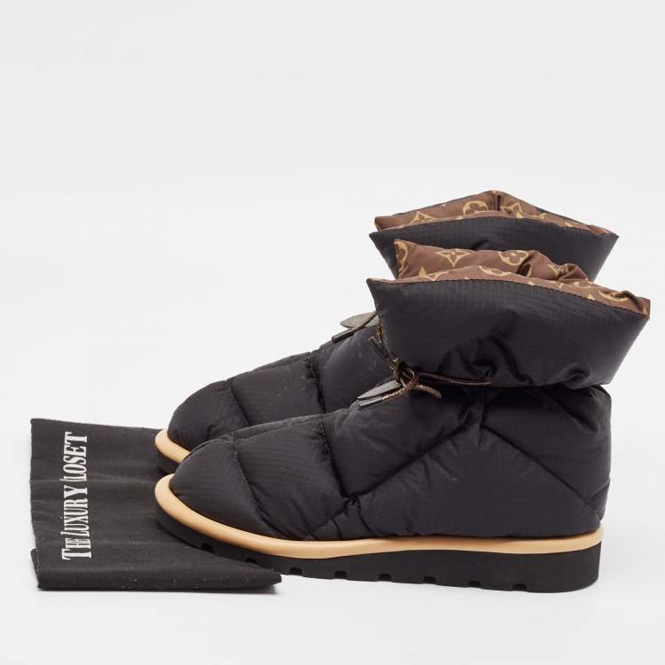 Pre Owned Louis Vuitton Black Nylon Snow Boots Size 39