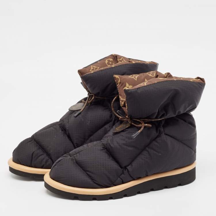 Pre Owned Louis Vuitton Black Nylon Snow Boots Size 39