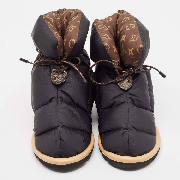 Pre Owned Louis Vuitton Black Nylon Snow Boots Size 39