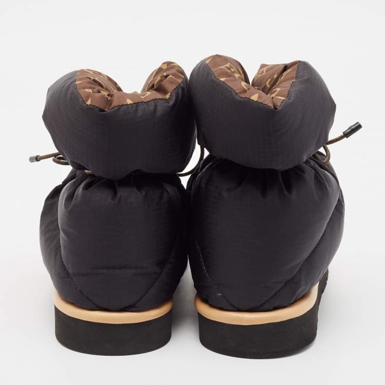 Pre Owned Louis Vuitton Black Nylon Snow Boots Size 39