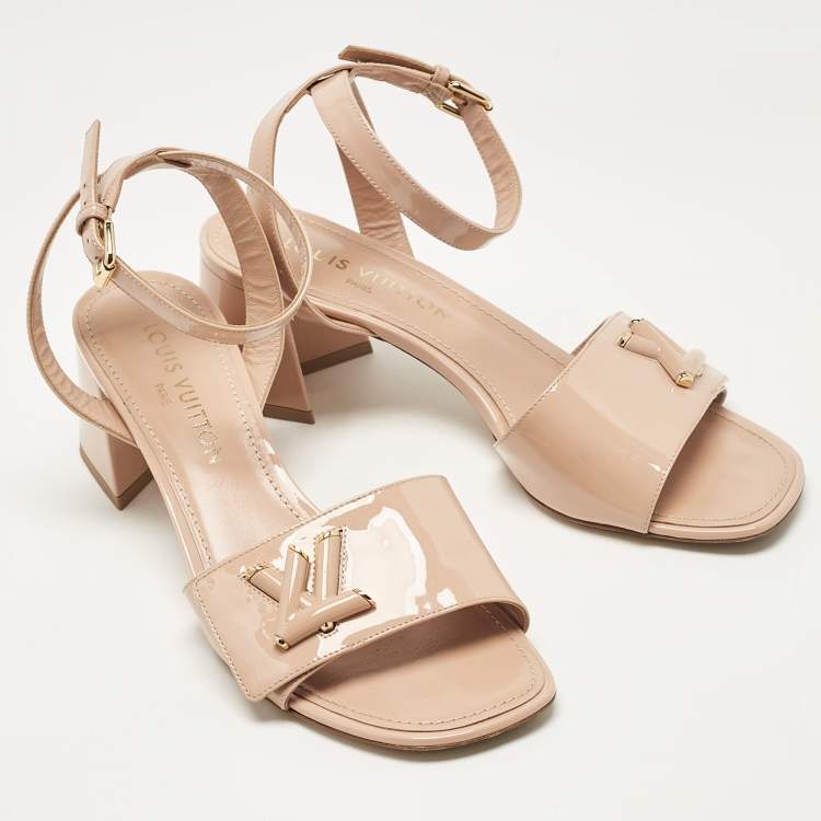 Pre Owned Louis Vuitton Pink Patent Leather Shake Sandals Size 40
