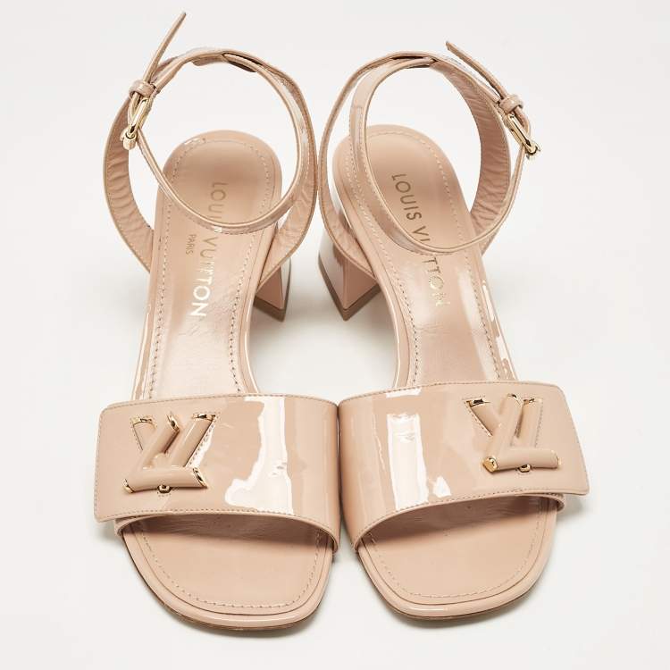 Pre Owned Louis Vuitton Pink Patent Leather Shake Sandals Size 40