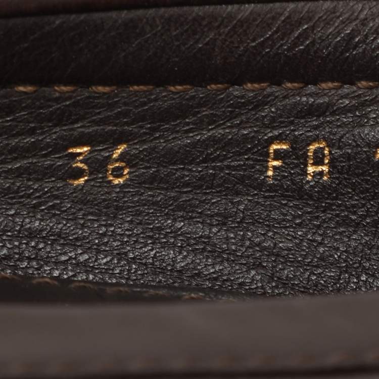 Pre Owned Louis Vuitton Brown Leather Oxford Loafers Size 36
