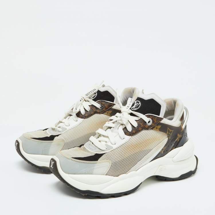 Pre Owned Louis Vuitton Tri Color Mesh and Monogram Canvas Low Top Sneakers Size 38