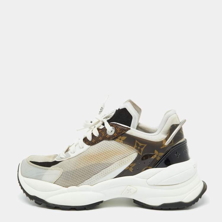 Pre Owned Louis Vuitton Tri Color Mesh and Monogram Canvas Low Top Sneakers Size 38