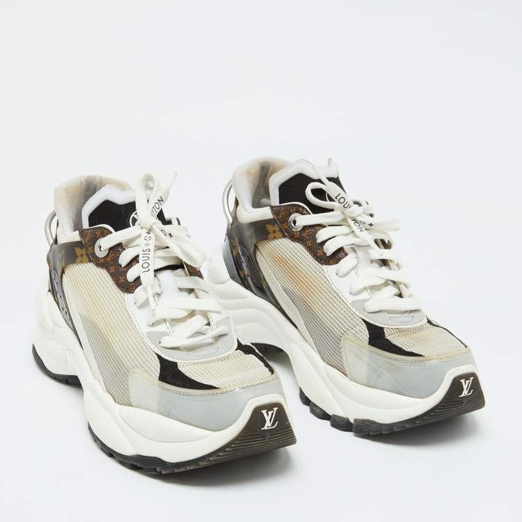 Pre Owned Louis Vuitton Tri Color Mesh and Monogram Canvas Low Top Sneakers Size 38