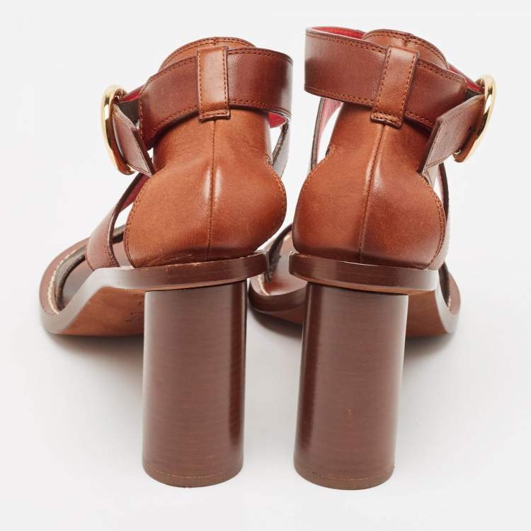 Pre Owned Louis Vuitton Brown Monogram Canvas and Leather Ocean Drive Sandals Size 37.5