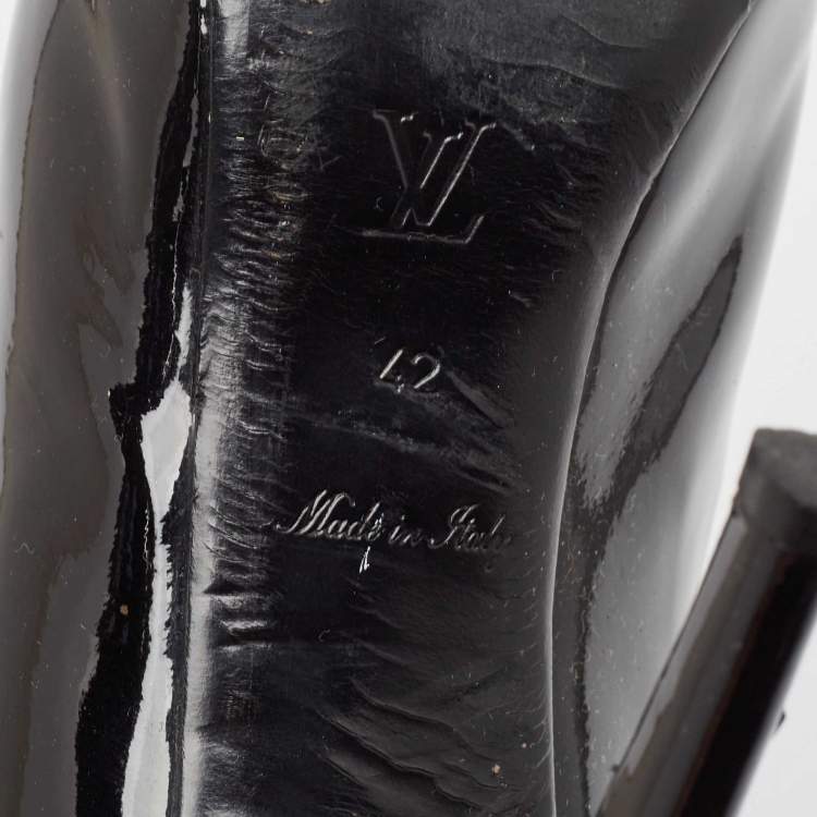 Pre Owned Louis Vuitton Black Patent Leather Oh Really! Peep Toe Pumps Size 42