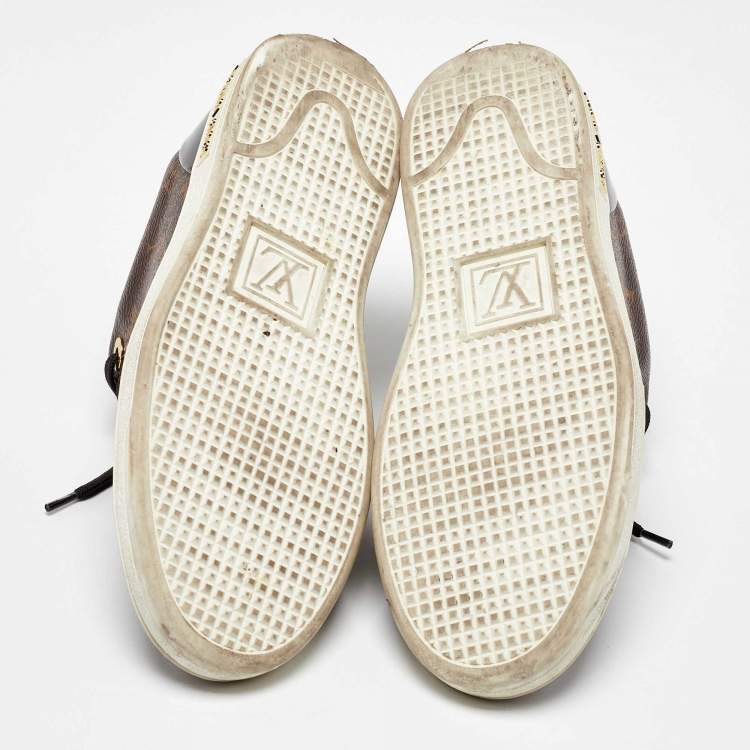Pre Owned Louis Vuitton Monogram Canvas Frontrow Low Top Sneakers Size 38