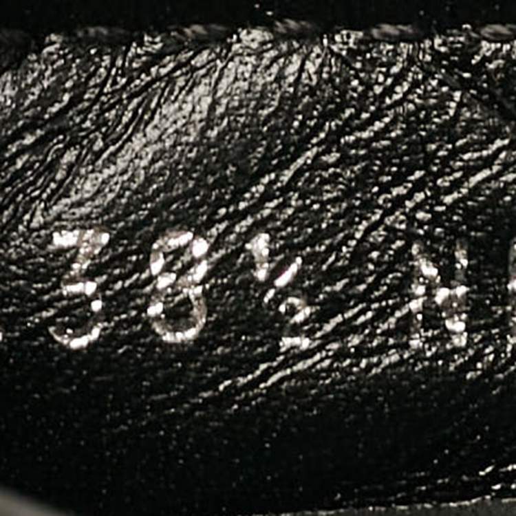 Pre Owned Louis Vuitton Black/White Canvas and Leather Gloria Loafers Size 38.5