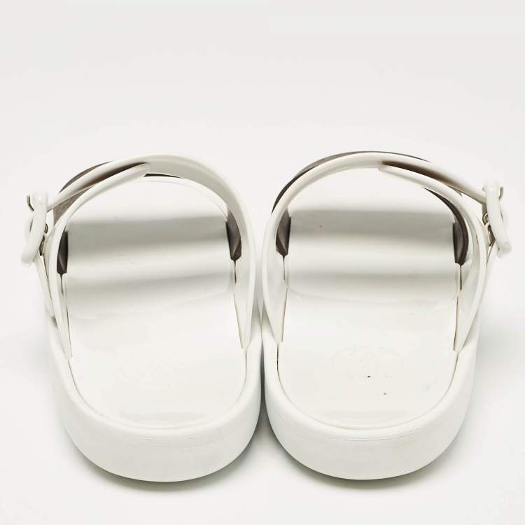Pre Owned Louis Vuitton Monogram Sunbath Slide Sandals Size 38