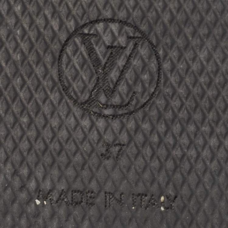 مملوكة مسبقًا Louis Vuitton Black Leather Sunset Slide Sandals Size 37