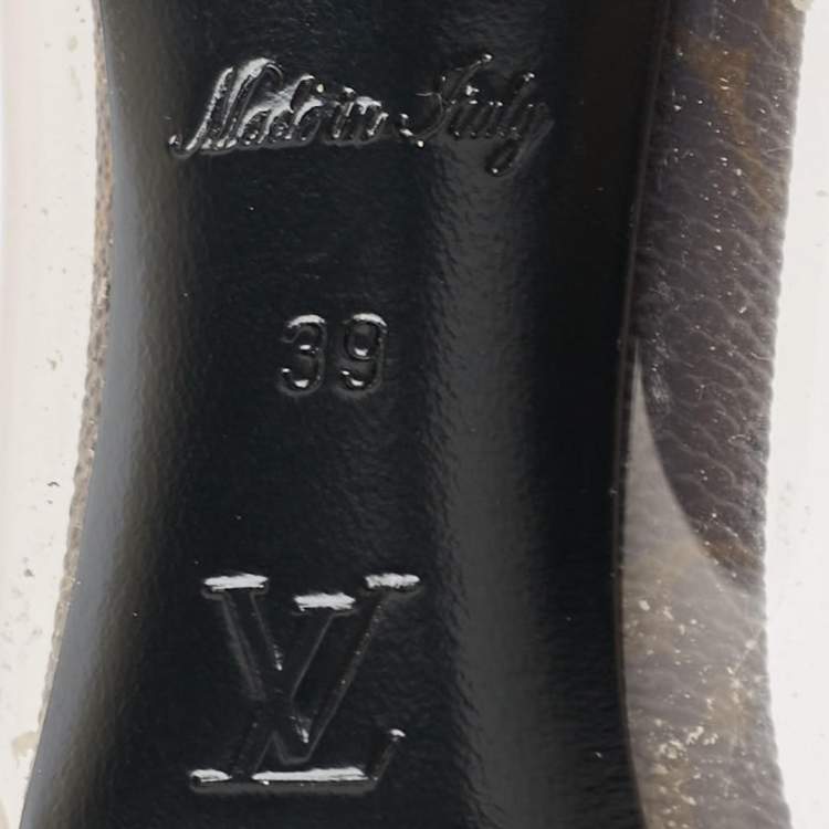 Pre Owned Louis Vuitton Transparent/Brown Monogram Canvas and PVC Chérie Pumps Size 39