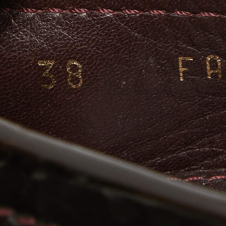 Pre Owned Louis Vuitton Burgundy Patent Leather Oxford Loafers Size 38