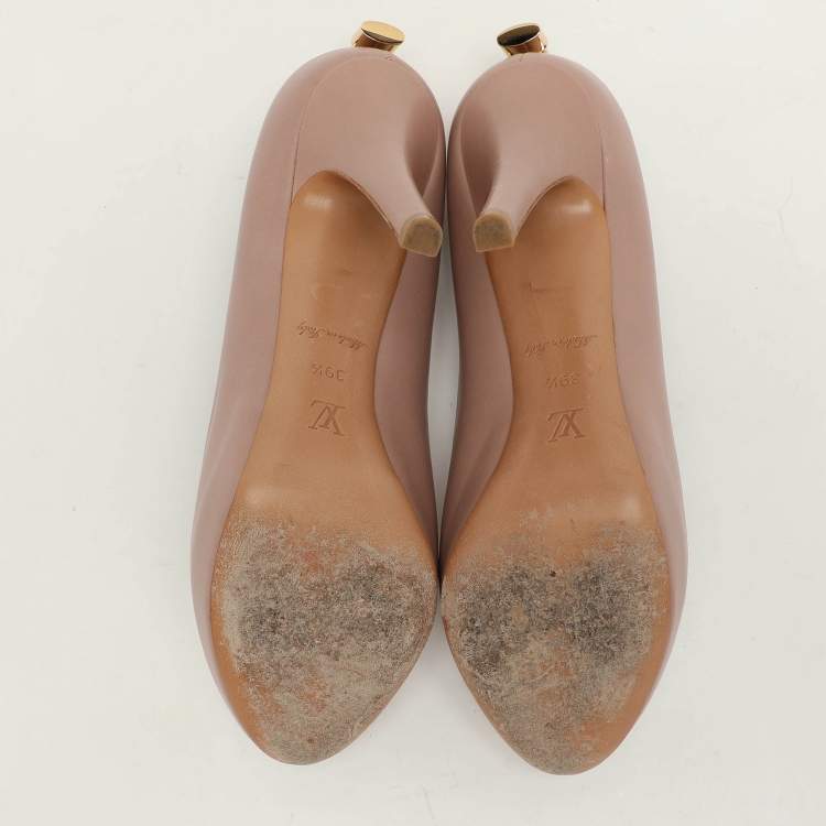 Pre Owned Louis Vuitton Beige Leather Oh Really! Peep Toe Pumps 39.5