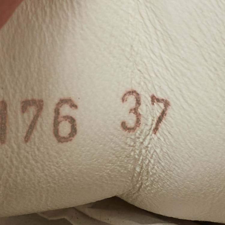 Pre Owned Louis Vuitton White Leather and Mesh Run Away Sneakers Size 37