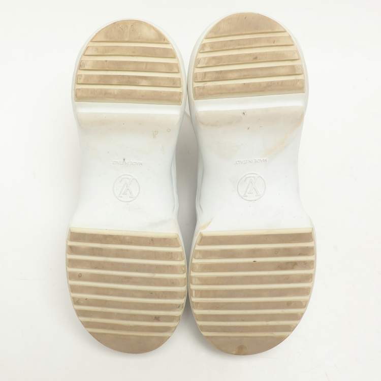 Pre Owned Louis Vuitton Blue Monogram Canvas and Fabric Archlight Low Top Sneakers Size 49
