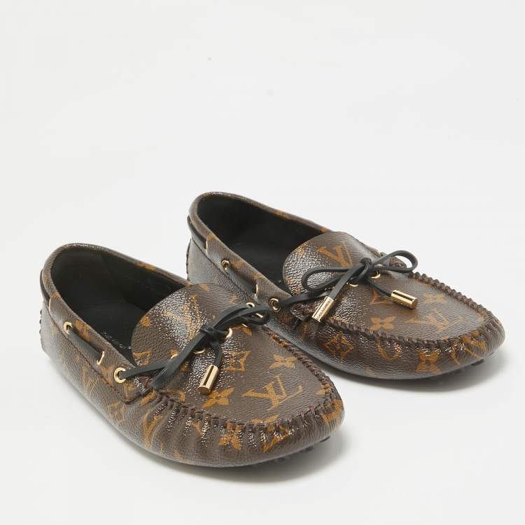 Pre Owned Louis Vuitton Brown Canvas Gloria Loafers Size 40