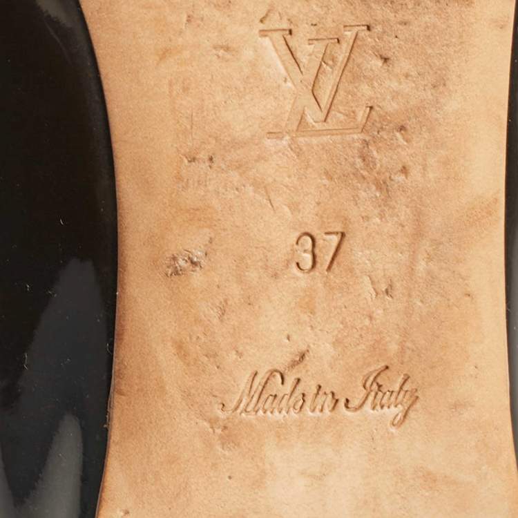 Pre Owned Louis Vuitton Brown Patent Leather Ballet Flats Size 37