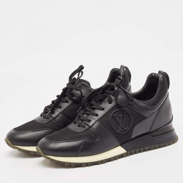 Pre Owned Louis Vuitton Black Leather and Mesh RunAway Sneakers Size 39
