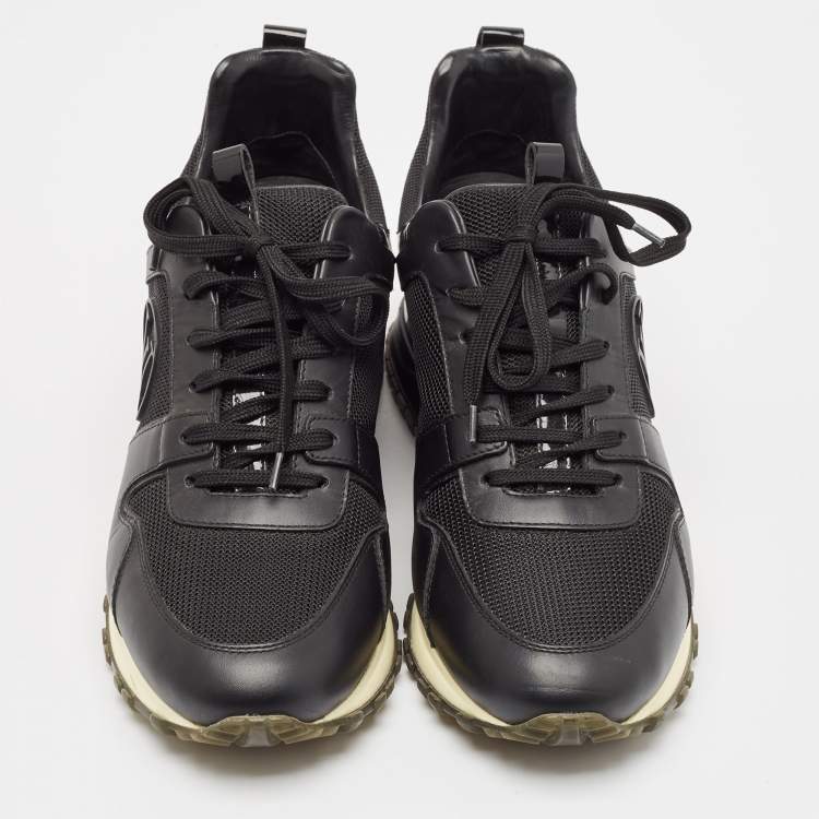Pre Owned Louis Vuitton Black Leather and Mesh RunAway Sneakers Size 39