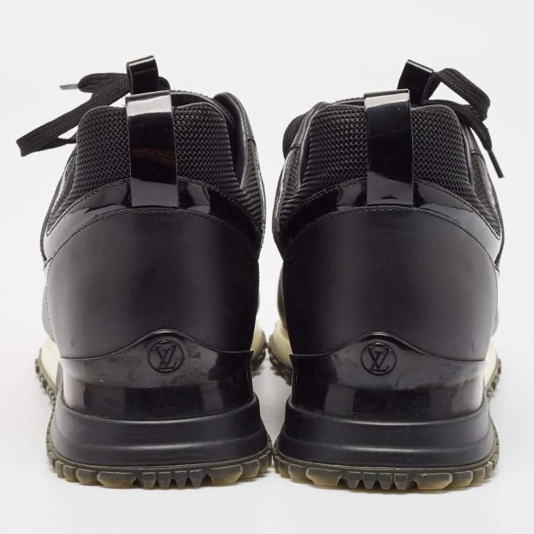 Pre Owned Louis Vuitton Black Leather and Mesh RunAway Sneakers Size 39