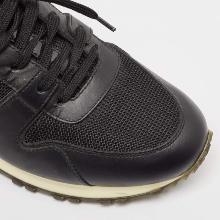 Pre Owned Louis Vuitton Black Leather and Mesh RunAway Sneakers Size 39