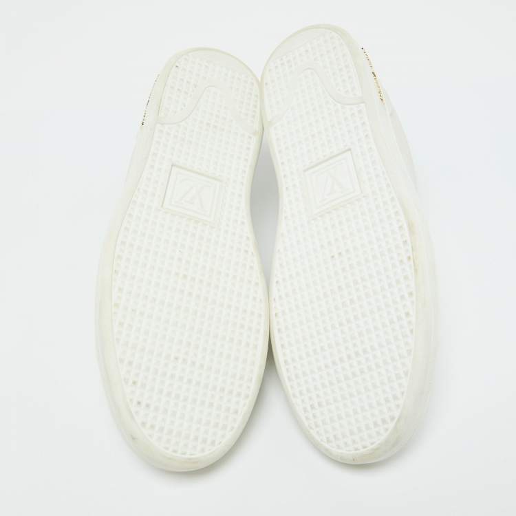 مملوكة مسبقًا Louis Vuitton White Leather Frontrow Low Top Sneakers Size 40