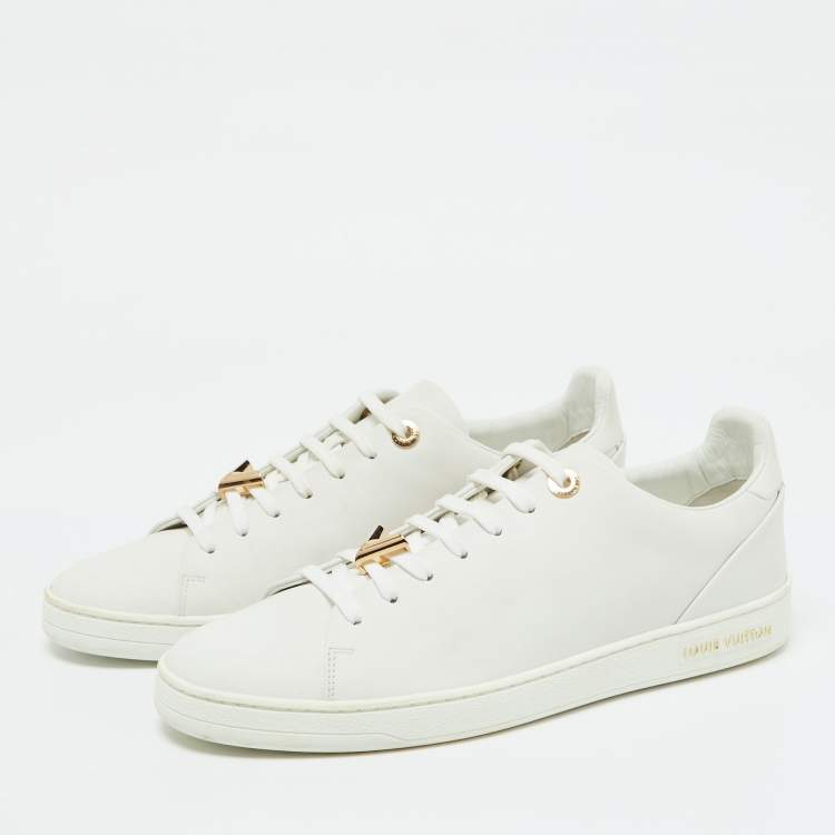 مملوكة مسبقًا Louis Vuitton White Leather Frontrow Low Top Sneakers Size 40