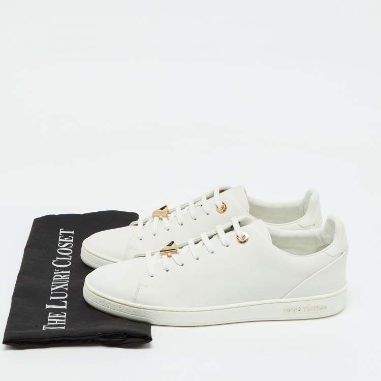 مملوكة مسبقًا Louis Vuitton White Leather Frontrow Low Top Sneakers Size 40