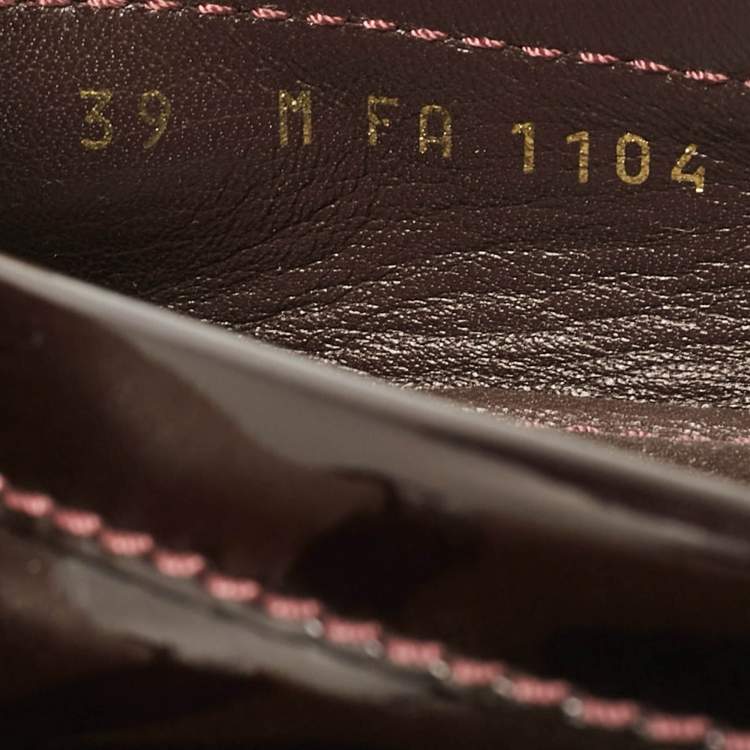 Pre Owned Louis Vuitton Brown Patent Leather Oxford Loafers Size 39