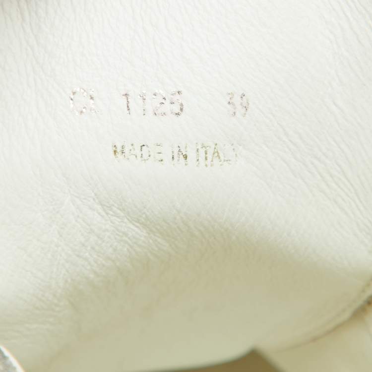 Pre Owned Louis Vuitton White Epi Leather and Suede Postmark Wedge Sneakers Size 39