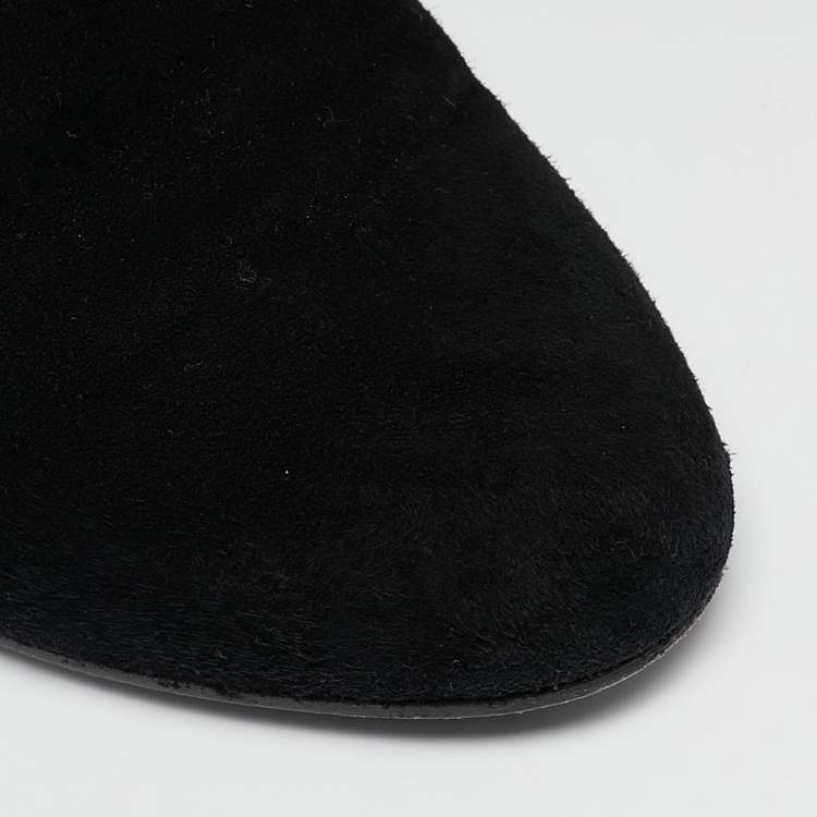 Pre Owned Louis Vuitton Black Suede Masterclass High Boots Size 36