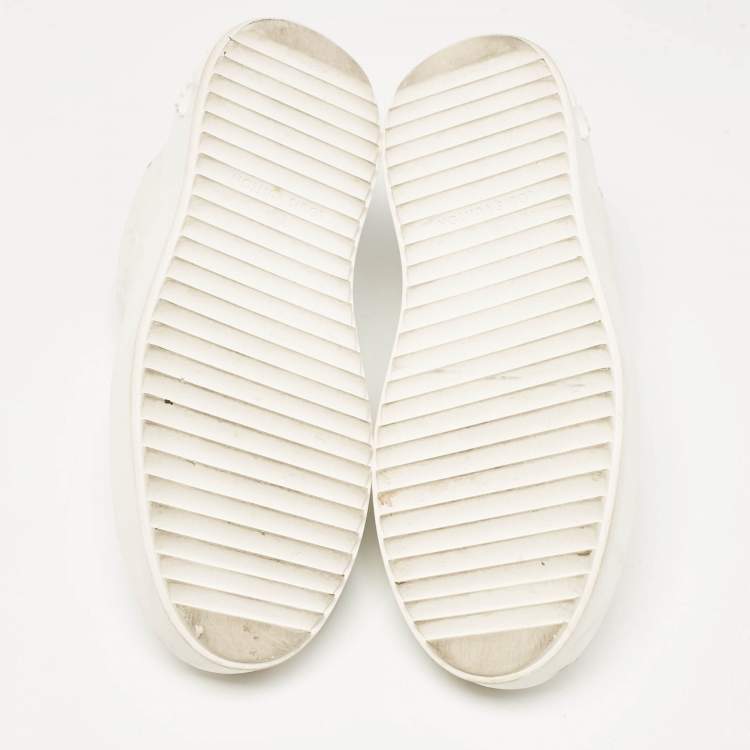 Pre Owned Louis Vuitton White Leather Time Out Lace Up Sneakers Size 39