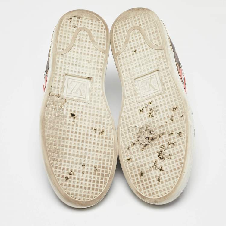 Pre Owned Louis Vuitton Monogram Canvas LV Black Heart Sneakers Size 38